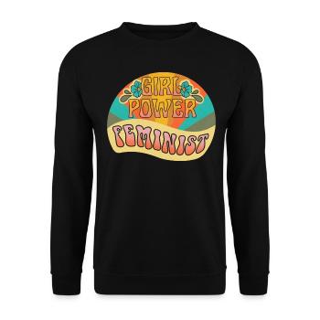 Girl Symbol International Women's Day March 8. - Unisex Sweatshirt - black - Front - Alina (178cm) & Michal (187cm)