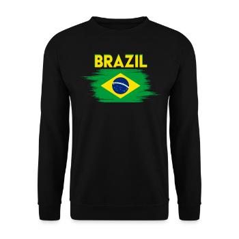 Drapeau du Brésil , Maillot du Brésil, Basilic - Sweat-shirt Unisexe - noir - Devant - Alina (178cm) & Michal (187cm)
