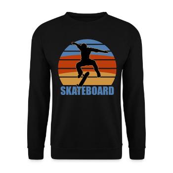Skateboarder Retro Vintage design Skateboarding - Unisex Pullover - Schwarz - Vorne - Alina (178cm) & Michal (187cm)