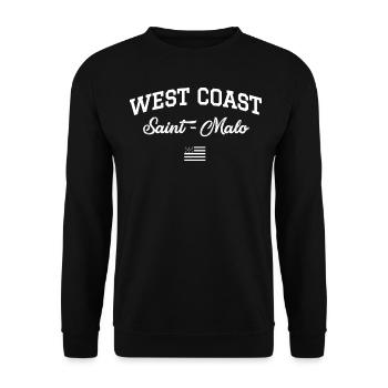 WEST COAST Saint Malo drapeau breton - Sweat-shirt Unisexe - noir - Devant - Alina (178cm) & Michal (187cm)