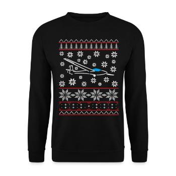 Planeur de Noël Planeur Planeur Planeur Vol à voile - Sweat-shirt Unisexe - noir - Devant - Alina (178cm) & Michal (187cm)