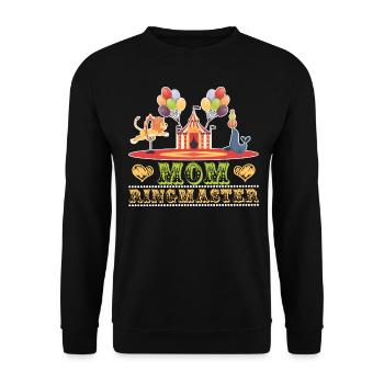 Carnival mom ringmaster- Zirkus - Unisex Pullover - Schwarz - Vorne - Alina (178cm) & Michal (187cm)