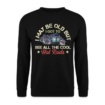 Hot Rods - Classic Cars - Unisex Sweatshirt - black - Front - Alina (178cm) & Michal (187cm)