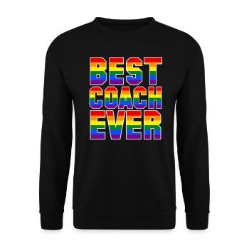 BEST COACH EVER - GAY PRIDE - LGBT - RAINBOW - Unisex Pullover - Schwarz - Vorne - Alina (178cm) & Michal (187cm)