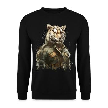 Tiger - Military - Unisex Sweatshirt - black - Front - Alina (178cm) & Michal (187cm)