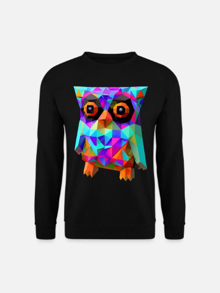 Polygon Eule - Unisex Pullover - Schwarz