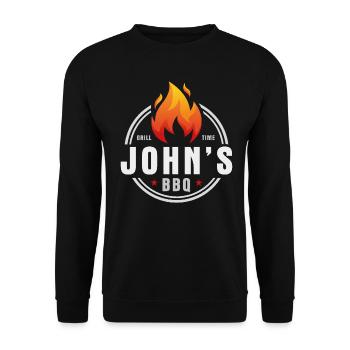 Johns BBQ - Unisex Pullover - Schwarz - Vorne - Alina (178cm) & Michal (187cm)