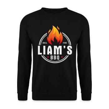 Liams BBQ - Unisex Sweatshirt - black - Front - Alina (178cm) & Michal (187cm)