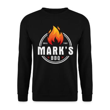 Marks BBQ - Unisex Pullover - Schwarz - Vorne - Alina (178cm) & Michal (187cm)