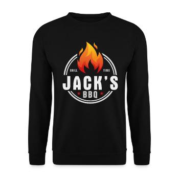Jacks BBQ - Unisex Pullover - Schwarz - Vorne - Alina (178cm) & Michal (187cm)