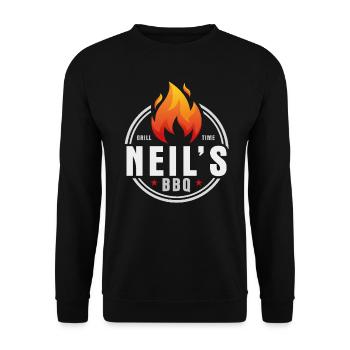 Neils BBQ - Unisex Sweatshirt - black - Front - Alina (178cm) & Michal (187cm)