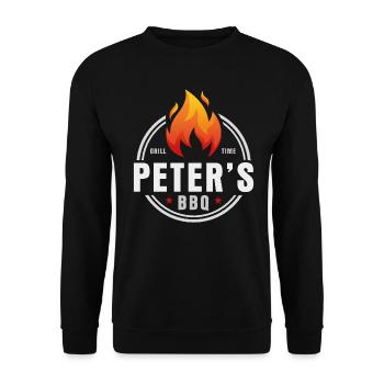 Peters BBQ - Unisex Sweatshirt - black - Front - Alina (178cm) & Michal (187cm)