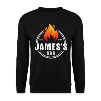 Jamess BBQ - Unisex Sweatshirt - black - Front - Alina (178cm) & Michal (187cm)