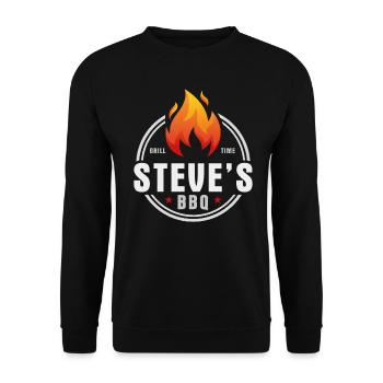 Steves BBQ - Unisex Pullover - Schwarz - Vorne - Alina (178cm) & Michal (187cm)