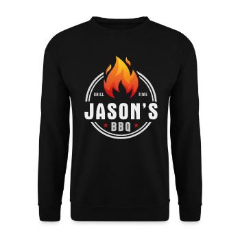 Jasons BBQ - Unisex Sweatshirt - black - Front - Alina (178cm) & Michal (187cm)