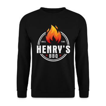 Henrys BBQ - Unisex Sweatshirt - black - Front - Alina (178cm) & Michal (187cm)