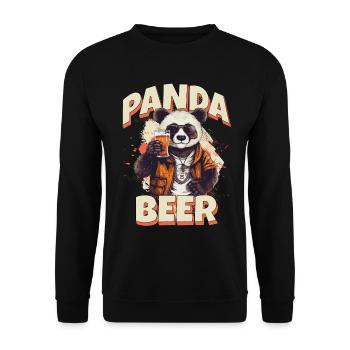Panda Beer Beer Bear Funny Saying Humor Party - Unisex Sweatshirt - black - Front - Alina (178cm) & Michal (187cm)