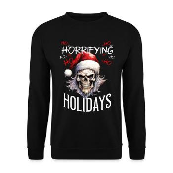 Christmas Skull Skull Horror Creepy - Unisex Sweatshirt - black - Front - Alina (178cm) & Michal (187cm)