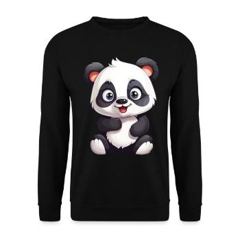 Panda Bear Cute Cute Fluffy I Love Pandas - Unisex Sweatshirt - black - Front - Alina (178cm) & Michal (187cm)
