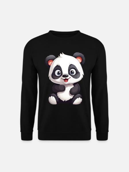 Panda Bär Süß Niedlich Flauschig I Love Pandas - Unisex Pullover - Schwarz
