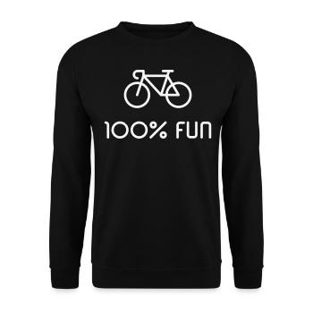 Racing Bike / Road Bike – 100% Fun (Bicycle / B) - Unisex Sweatshirt - black - Front - Alina (178cm) & Michal (187cm)