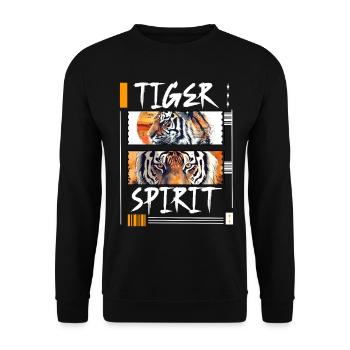 Tiger, Tiger Head, Big Cat, Predator, Wild, Strong - Unisex Sweatshirt - black - Front - Alina (178cm) & Michal (187cm)