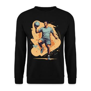 Handball Player Streetwear Iconic Style - Unisex Sweatshirt - black - Front - Alina (178cm) & Michal (187cm)