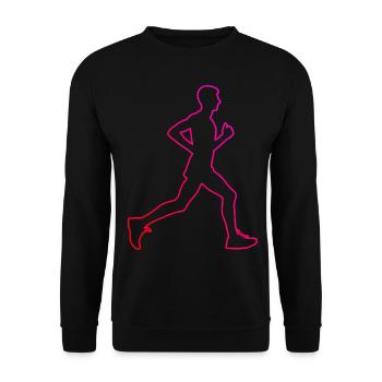 Course, Femmes, Jogging, Hommes, Course à pied, Course à pied - Sweat-shirt Unisexe - noir - Devant - Alina (178cm) & Michal (187cm)