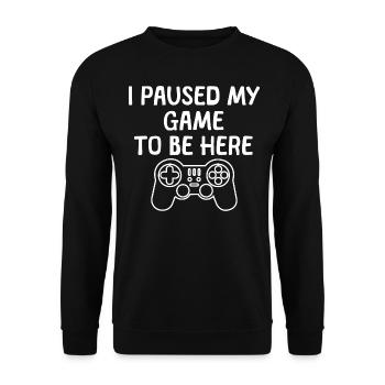Game Paused - Unisex Pullover - Schwarz - Vorne - Alina (178cm) & Michal (187cm)