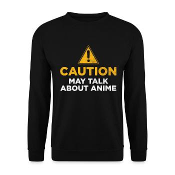 Vorsicht kann über Anime sprechen - Unisex Pullover - Schwarz - Vorne - Alina (178cm) & Michal (187cm)
