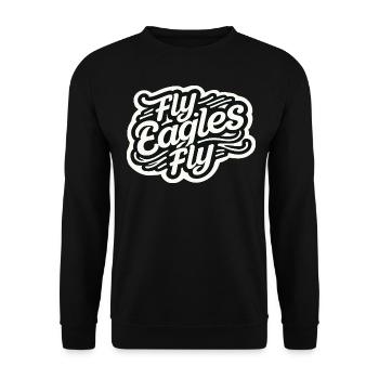 Fly Eagles Fly Bold Teamgeist Design für den Sport - Unisex Pullover - Schwarz - Vorne - Alina (178cm) & Michal (187cm)