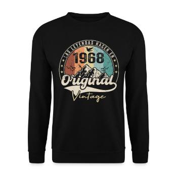 Retro 1968 Birthday Gift 1968 Vintage 1968 - Unisex Sweatshirt - black - Front - Alina (178cm) & Michal (187cm)