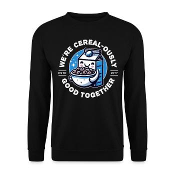NOUS SOMMES BONS ENSEMBLE SUR LE PLAN DES CÉRÉALES - Sweat-shirt Unisexe - noir - Devant - Alina (178cm) & Michal (187cm)
