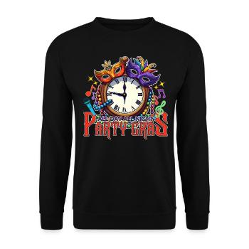 DEN GANZEN TAG DIE GANZE NACHT PARTY GRAS - Unisex Pullover - Schwarz - Vorne - Alina (178cm) & Michal (187cm)
