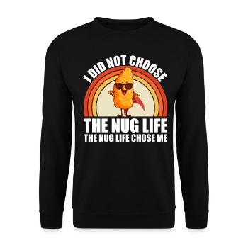 Lustige Nug-Life Kinder Kleinkind Ich liebe Chicken Nuggets - Unisex Pullover - Schwarz - Vorne - Alina (178cm) & Michal (187cm)