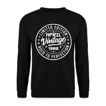 Original depuis avril 1980 cadeau anniversaire avr - Sweat-shirt Unisexe - noir - Devant - Alina (178cm) & Michal (187cm)