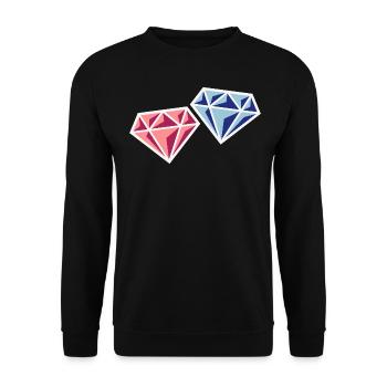 Couple de diamants (symbole de mariage de jeunes mariés / NEG) - Sweat-shirt Unisexe - noir - Devant - Alina (178cm) & Michal (187cm)