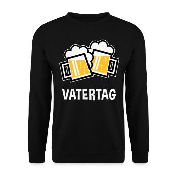 Vatertag (Bier Prosit / Bayrische Bierkrüge / 3C) - Unisex Pullover - Schwarz - Vorne - Alina (178cm) & Michal (187cm)