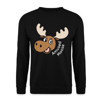 Amused Moose - Unisex Sweatshirt - black - Front - Alina (178cm) & Michal (187cm)