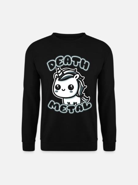 Death Metal/ Einhorn - Unisex Pullover - Schwarz