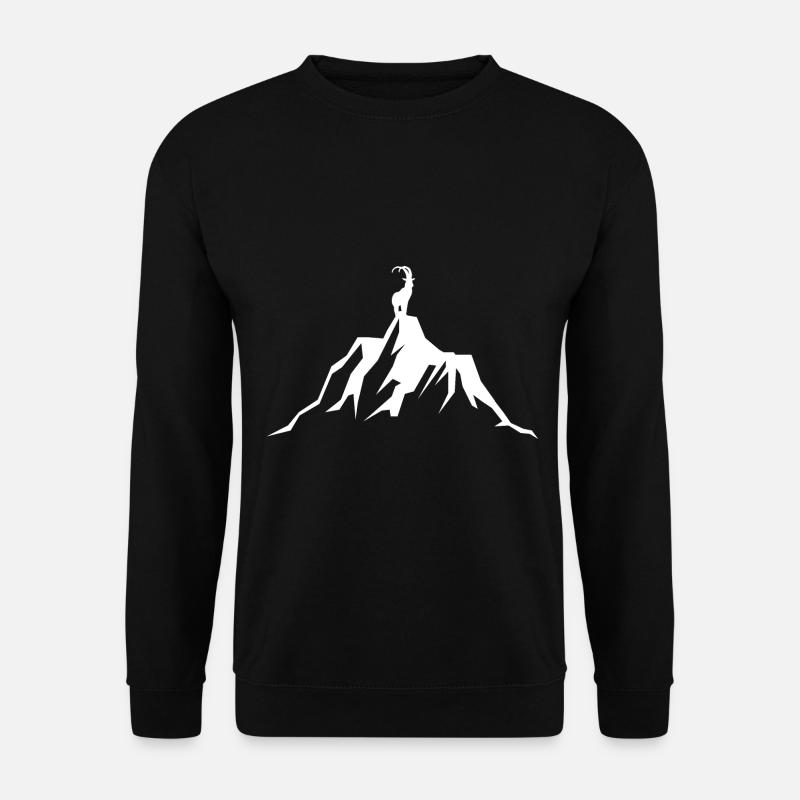 Ziege - Berg - (2) - Unisex Pullover - Schwarz