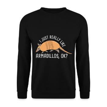 Armadillo Pet Armadillo Gift - Unisex Sweatshirt - black - Front - Alina (178cm) & Michal (187cm)