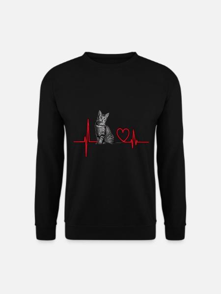 Cats Heartbeat Gift - Unisex Sweatshirt - black