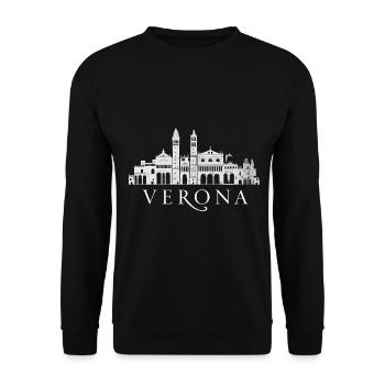 Verona Skyline - Unisex Pullover - Schwarz - Vorne - Alina (178cm) & Michal (187cm)