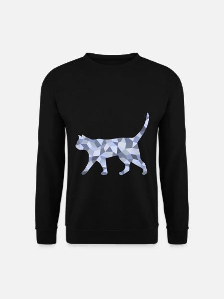 Katze kubistisch - Unisex Pullover - Schwarz