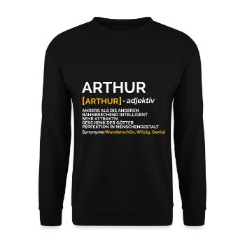 Arthur - Unisex Pullover - Schwarz - Vorne - Alina (178cm) & Michal (187cm)