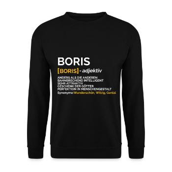 Boris - Unisex Pullover - Schwarz - Vorne - Alina (178cm) & Michal (187cm)