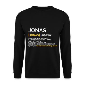 Jonas - Unisex Pullover - Schwarz - Vorne - Alina (178cm) & Michal (187cm)