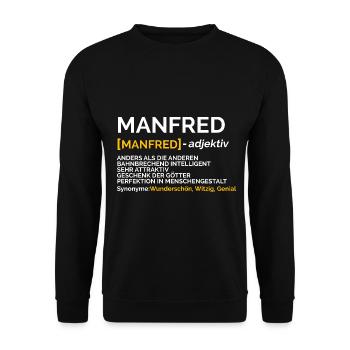 Manfred - Unisex Pullover - Schwarz - Vorne - Alina (178cm) & Michal (187cm)