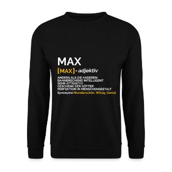 Max - Unisex Pullover - Schwarz - Vorne - Alina (178cm) & Michal (187cm)